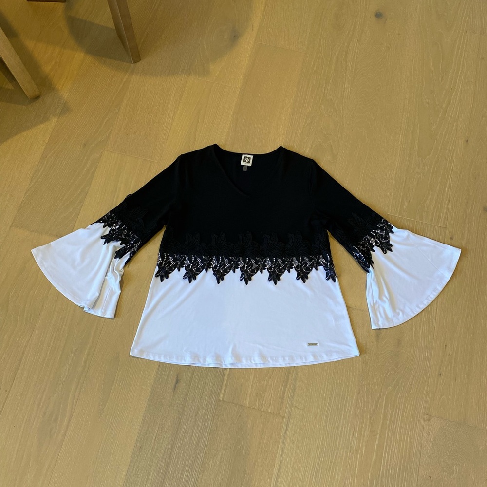 Elegant Black and White Women's Top